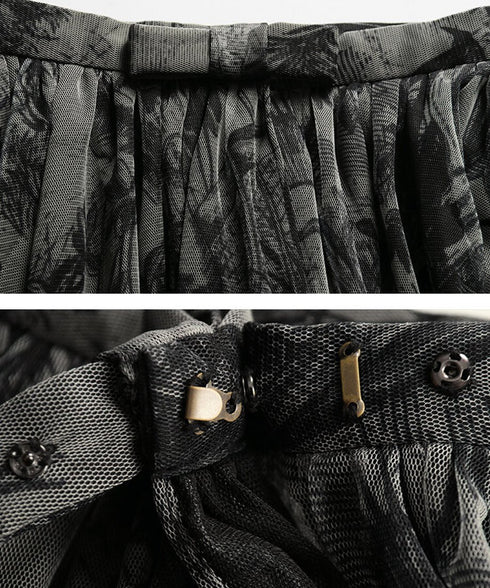 Shadow Botanical Mesh Skirt