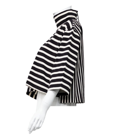 Striped Turtle-neck Top