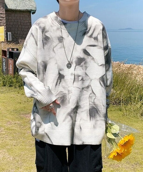 Monochrome Cloud Dye Knit