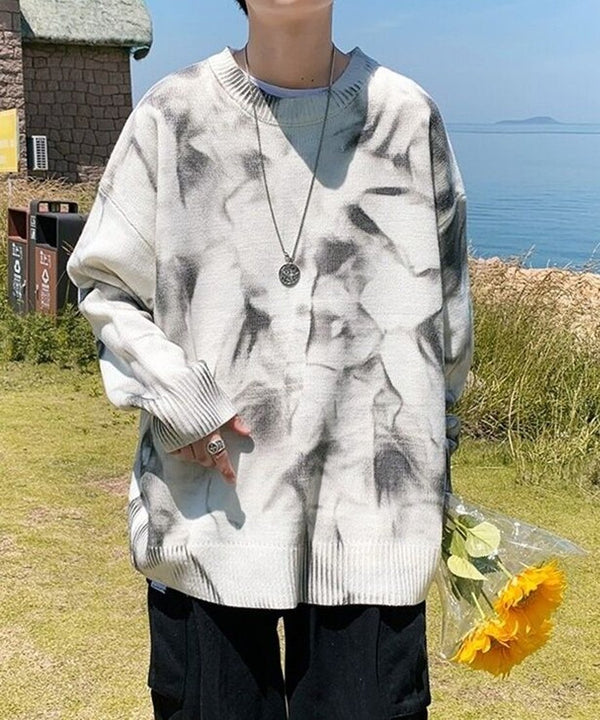 Monochrome Cloud Dye Knit