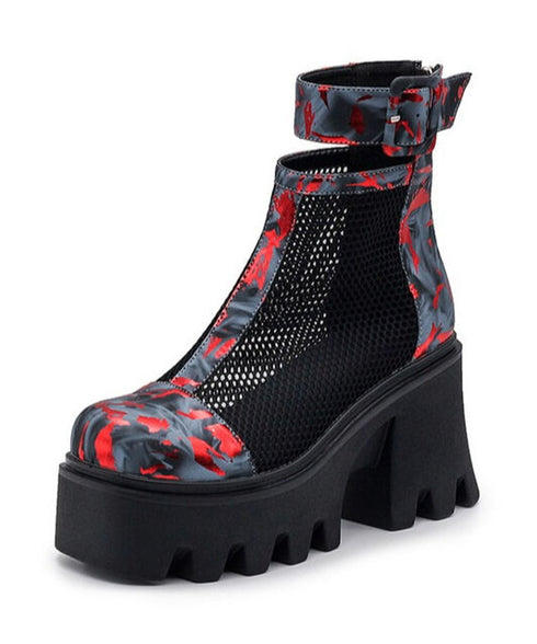 Mesh Ankle Boots