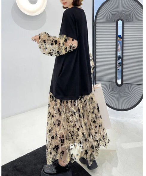 Sleeve See-through Dress