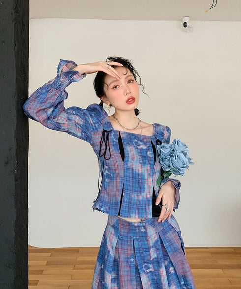 Puff Sleeve Top & Skirt Co-ord