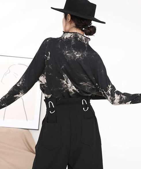 Zip Accent Marble Dye Top