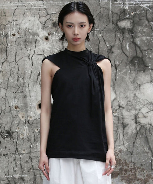 Gathered Round Neck Top