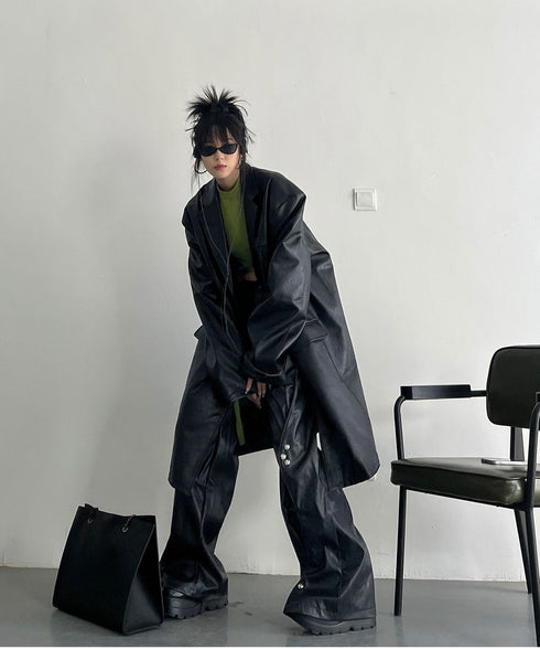 Oversized Faux Leather Jacket