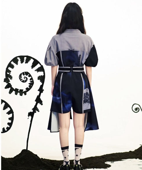 Puff Sleeve Short Overalls