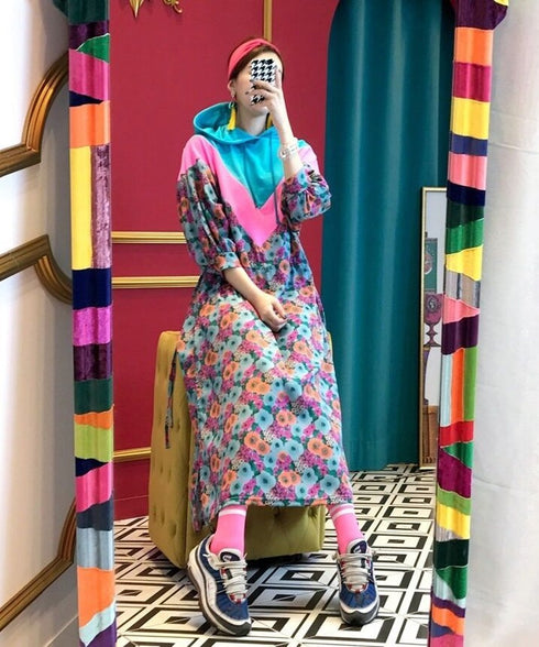 Floral Hoodie Dress