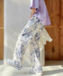 Flower Print Wide Pants