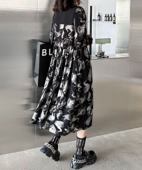 Smoke Marble Flare Dress