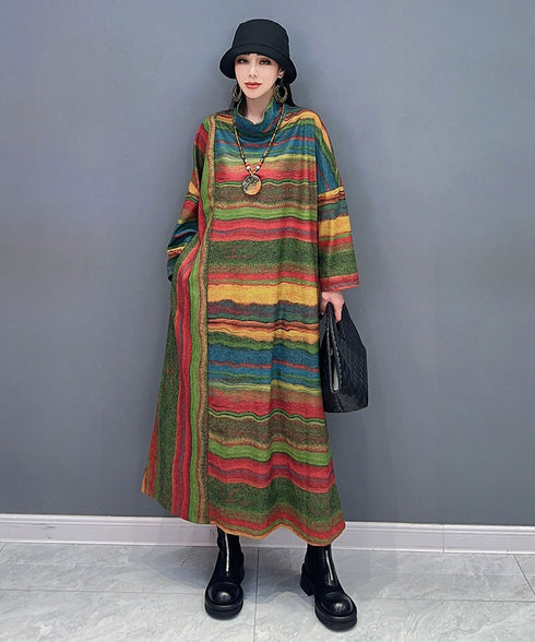 Off Neck Striped Dress