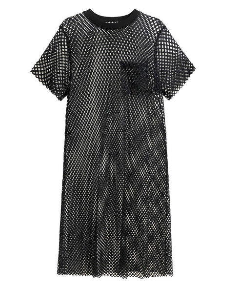 Crew Neck Mesh Dress