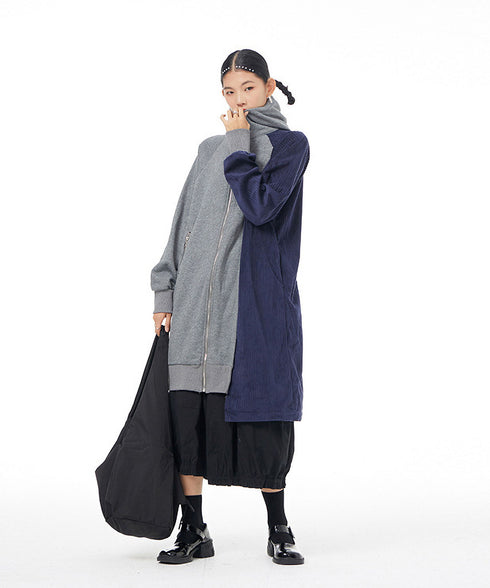 Bicolor Zip-up Hoodie