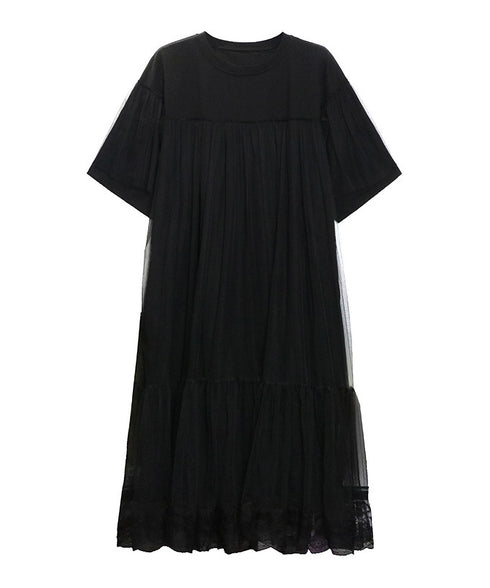 Mesh Layered Flare Dress