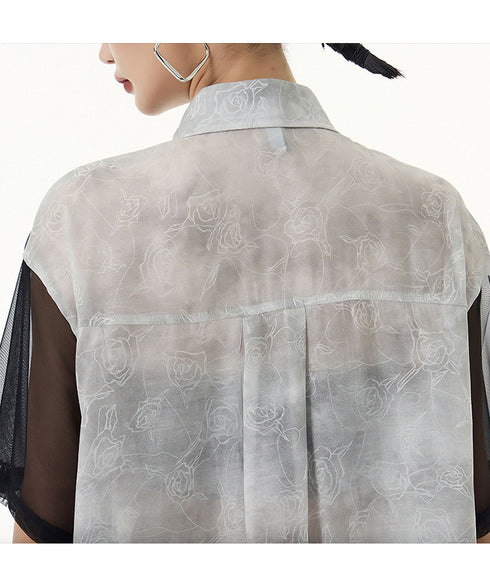 See-through Sleeve Blouse