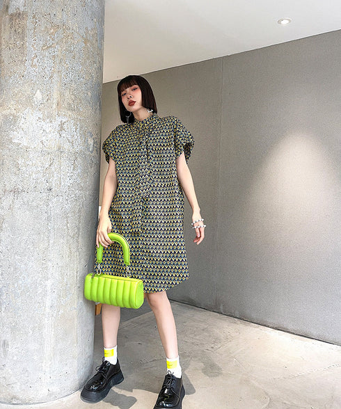 Power Shoulder Tie Dress