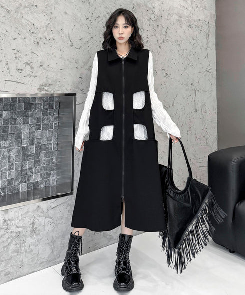 Square Cutout Long Vest