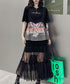 Loose T-shirts & Mesh Dress Co-ord