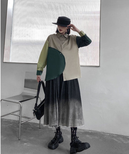 Color Blocking Blouse