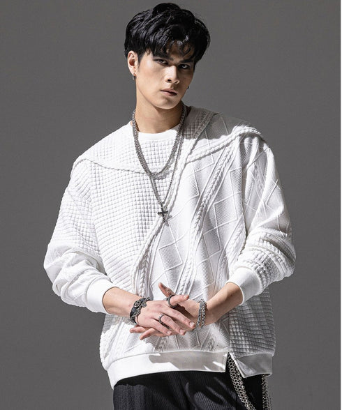 Textured Panel Mix Knit