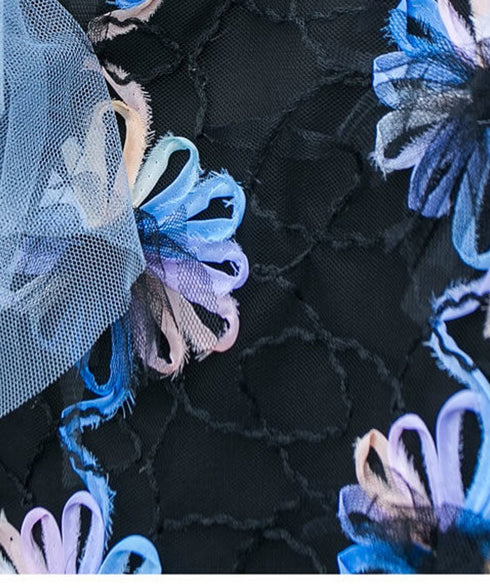 Gradation Flower Short Sleeve Dress