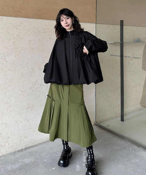 Drawstring Flower Jacket