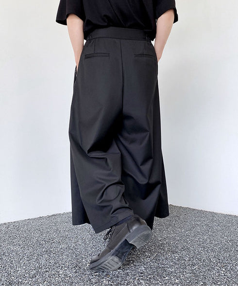 Side Panel Pleated Wide Pants