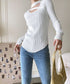 Asymmetric Rib Knit Top