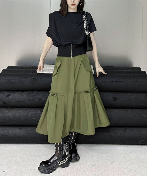 Flap Pocket Mermaid Skirt