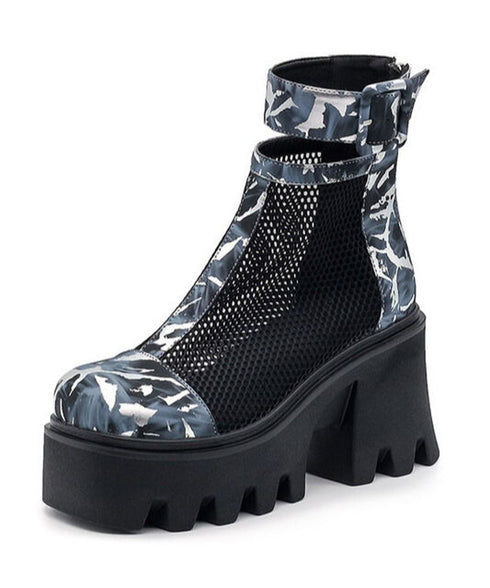 Mesh Ankle Boots