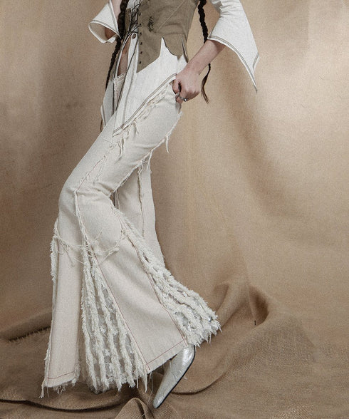 Untrimmed Bootcut Pants