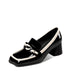 Gloss Chain Accent Loafers