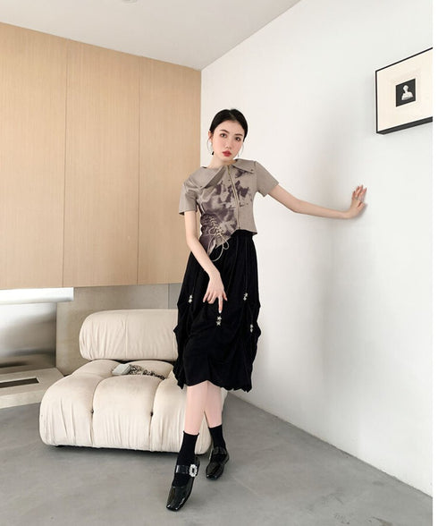 Star Charm Drawstring Balloon Skirt