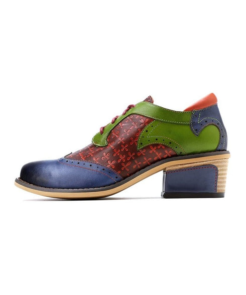 Color Patchwork Oxford Shoes