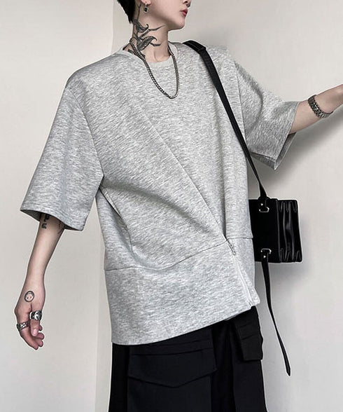 Zip Front Sweat Cardigan Tee