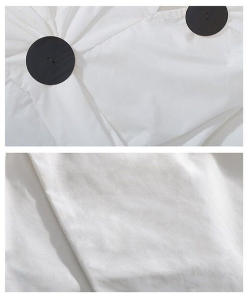 Circle Accent Asymmetric Blouse