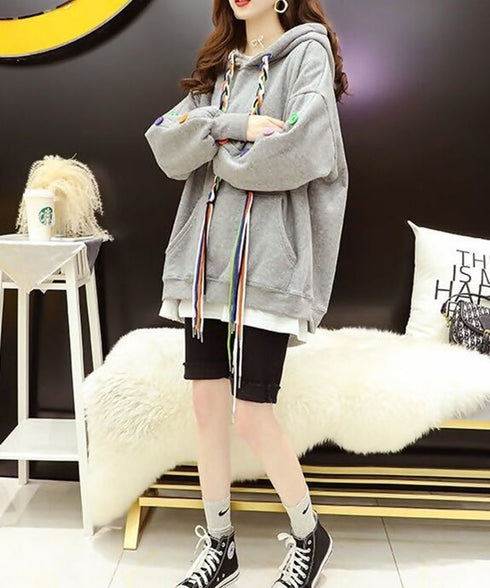 Colorful Button Hoodie