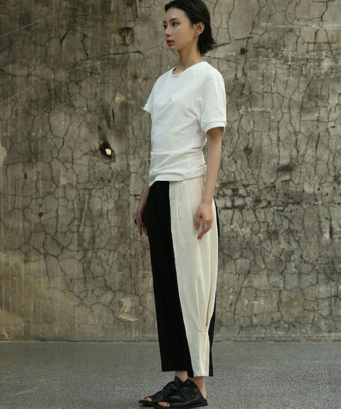 Bicolor Tapered Pants