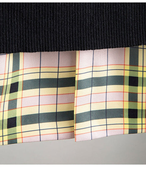 Plaid Splicing Skirt
