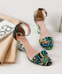 Tribal Pattern Wedge Sandals