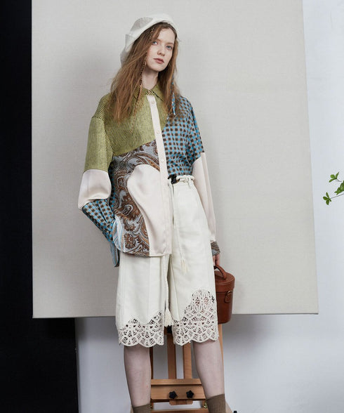 Patchwork Pattern Mix Shirt