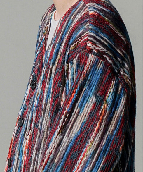 Multicolor Wavy Knit Cardigan