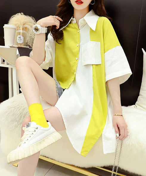 Bicolor Asymmetrical Blouse