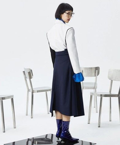 Zip Wrap Flare Skirt