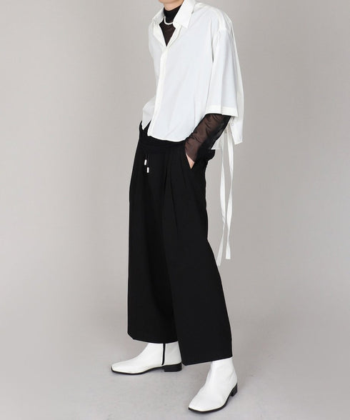 String Belt Wide Pants