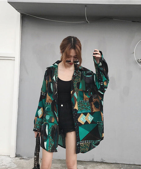 Geometry Loose Blouse