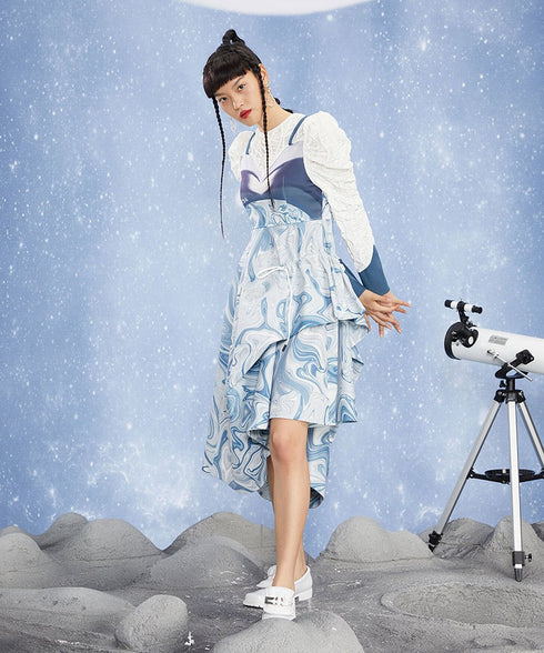 Faux Layered Marble Dress