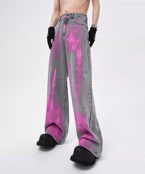 Paint Graphic Wide Denim