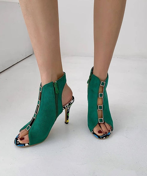 Square Stone High Heels