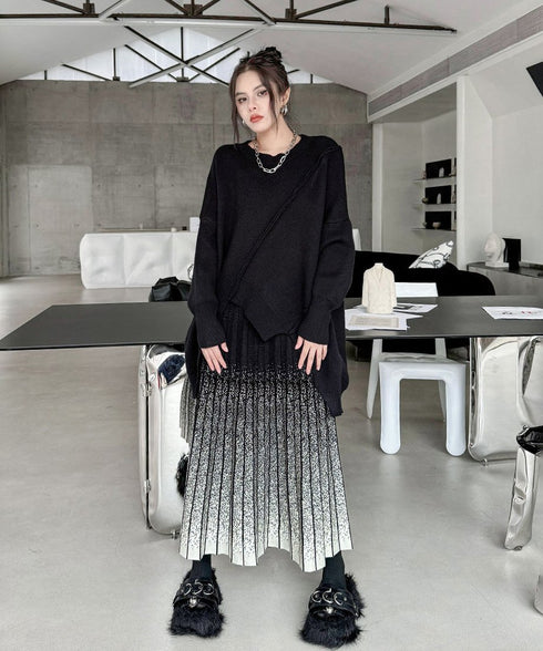 Gradation Pleat Skirt